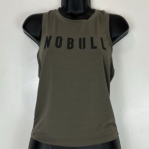 NOBULL Women's Muscle Crop Tank Top Activewear Army Green Size S